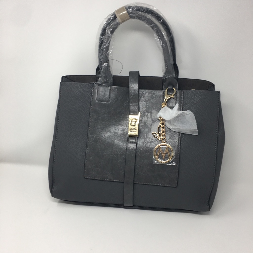 MKF Collection Yola Satchel Bag with Wallet-GREY